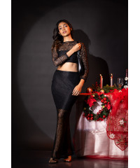 AFIA BLACK LONG SKIRT