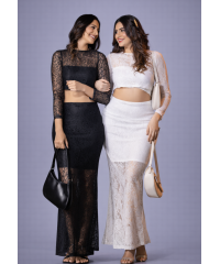 AFIA BLACK LONG SKIRT