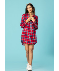 OCTAVIA LONG SLEEVE RED SHIRT