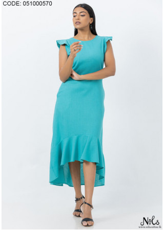 LONA BACK TIE SEA GREEN DRESS