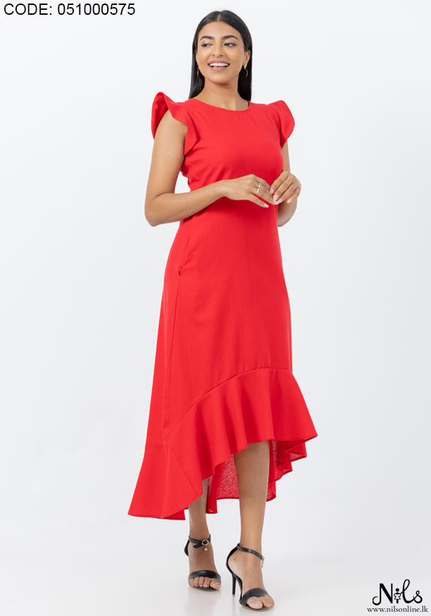 LONA BACK TIE RED DRESS