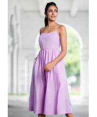 CLORA FLARED PURPLE DRESS