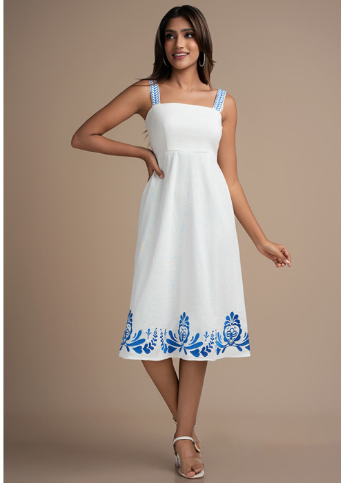 ADELIE STRAP EMBROIDERY DRESS