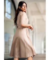 FLARA BEIGE DRESS WITH BELT