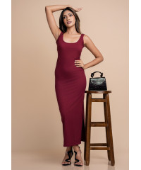 ASHLEY BODYCORN MAROON DRESS