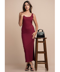 ASHLEY BODYCORN MAROON DRESS