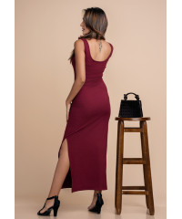 ASHLEY BODYCORN MAROON DRESS