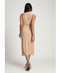 ASTROIDE SLEEVELESS BEIGE DRESS 