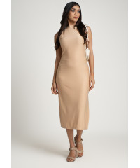 ASTROIDE SLEEVELESS BEIGE DRESS 