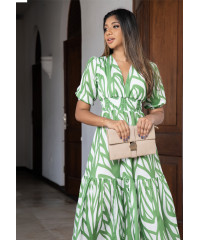 NOVA GREEN PRINTED DRESS