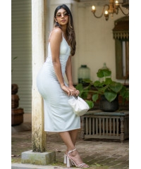 VICHY  OFF WHITE DRESS