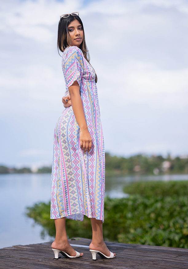 BOHEMIAN PRINTED DRESS