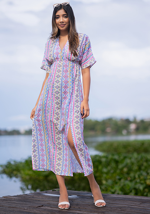 BOHEMIAN PRINTED DRESS