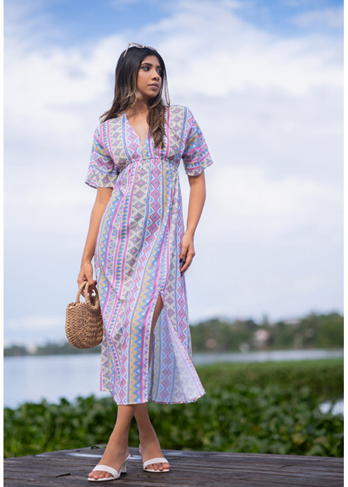 BOHEMIAN PRINTED DRESS