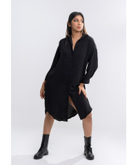 RUTH LONG SLEEVE BLACK DRESS