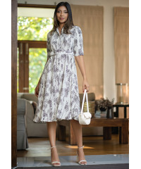 FLARA WHITE PRINTED DRESS