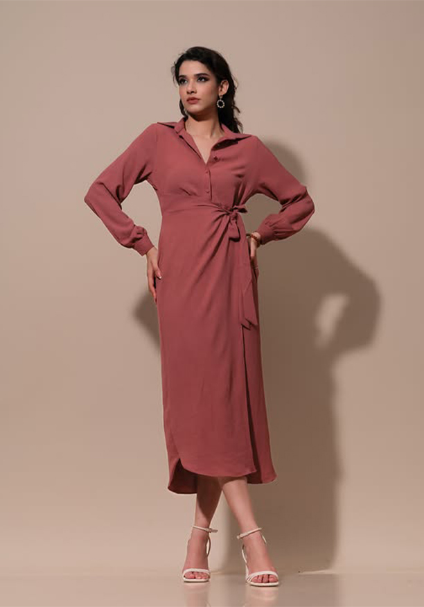 AUBREY BROWN DRESS