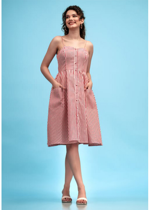 EVELYN STRIPE MIDI DRESS