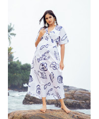 ALEXANDRA SEASHELL WHITE & BLUE DRESS