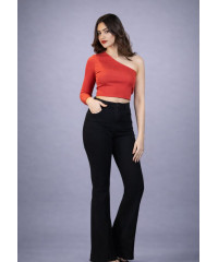 SALMA ONE SHOULDER RED TOP