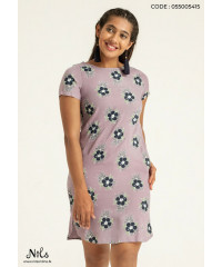 BLUE FLOWER SHORT DRESS