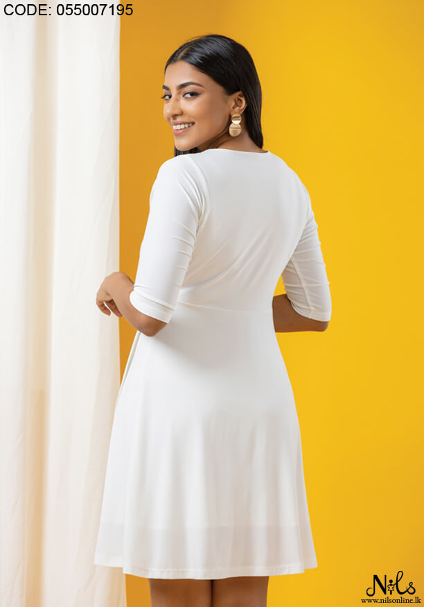 CATALINE FRONT CROSS WHITE DRESS
