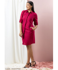 SINARA MAROON SHIRT DRESS