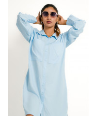 LOLA LIGHT BLUE BAGGY SHIRT DRESS 