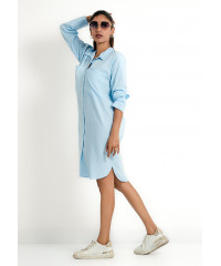 LOLA LIGHT BLUE BAGGY SHIRT DRESS 