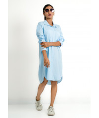 LOLA LIGHT BLUE BAGGY SHIRT DRESS 