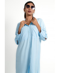 LOLA LIGHT BLUE BAGGY SHIRT DRESS 