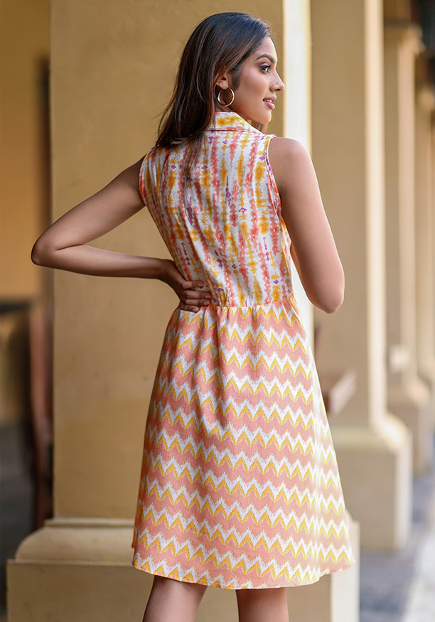ALEXANDER ORANGE PRINTED DRESS 