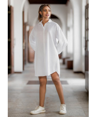 AVA FRONT BUTTONED WHITE DRESS