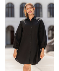 AVA FRONT BUTTONED BLACK DRESS