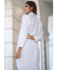 COLA WHITE BAGGY SHIRT DRESS 