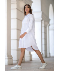 COLA WHITE BAGGY SHIRT DRESS 