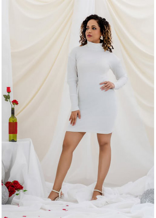 ANNABELLE WHITE MOCK NECK DRESS 
