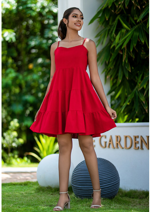 FULLY LAYERS RED DRESS