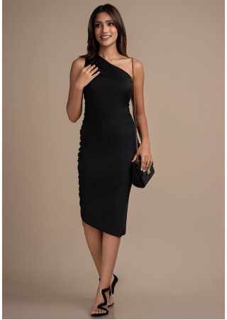 ONE SHOULDER ITY RUCHED DRESS