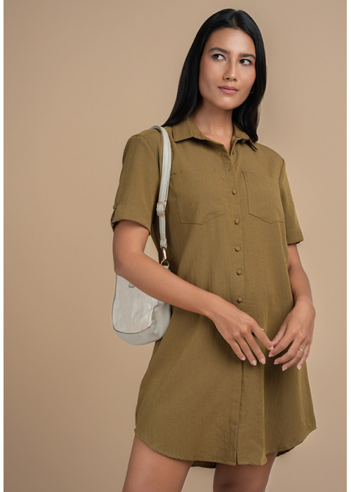 LIYONNY KHAKI GREEN DRESS