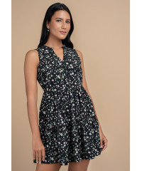 REBECCA SLEEVELESS PRINTED DRESS