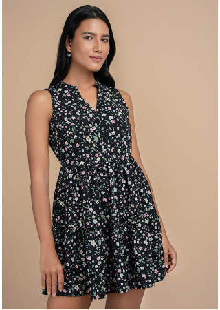 REBECCA SLEEVELESS PRINTED DRESS