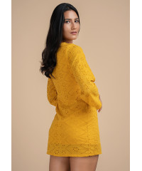 AVA CUTLONE MUSTARD DRESS