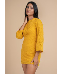 AVA CUTLONE MUSTARD DRESS