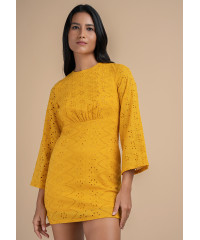 AVA CUTLONE MUSTARD DRESS