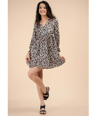 LIZ V NECK PRINTED  DRESS