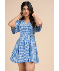 GINGHAM BLUE CHECK DRESS