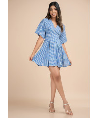 GINGHAM BLUE CHECK DRESS