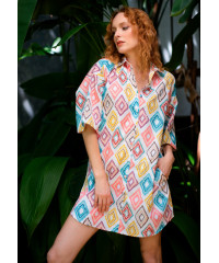 LOLA PRINTED BAGGY SHIRT DRESS