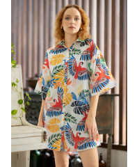 LOLA PRINTED BAGGY SHIRT DRESS